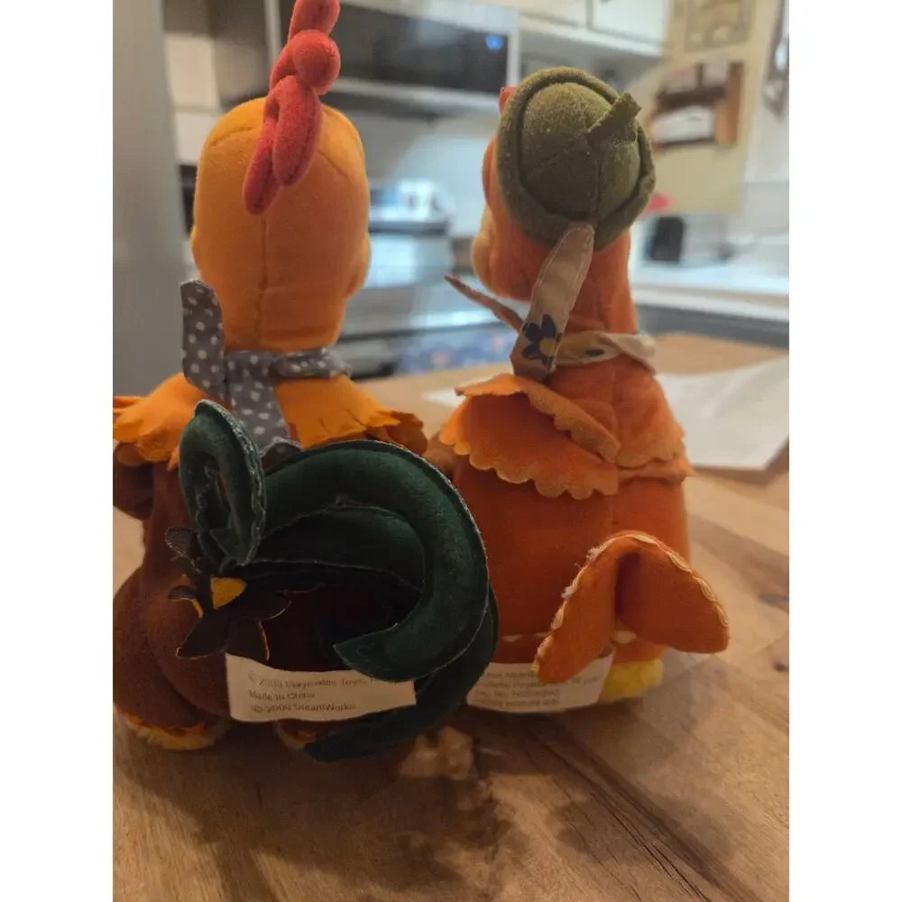 Vintage 2000 Chicken Run Plush Lot - Rocky & Ginger Playmates Toys DreamWorks